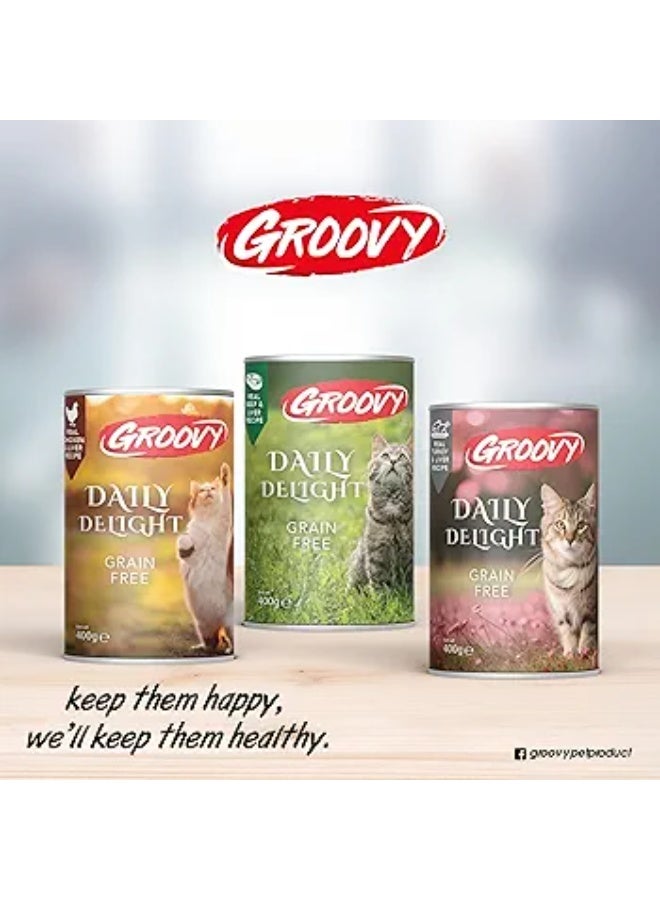 Groovy Daily Delight wet cat food with Turkey and liver 400g - Image 3